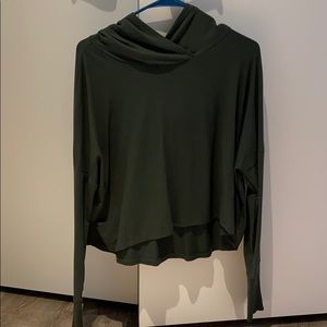 Green crop hoodie